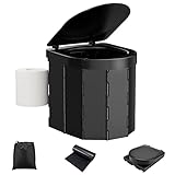 WADEO Tragbare Campingtoilette mit Deckel, Faltbare Toilette mit...
