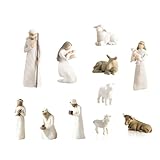 Tagtight 10Pcs Krippenstatue, Weihnachts-Krippe, Handbemalte Geburt von...