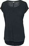 Urban Classics Damen Dames Long Back Shaped Slub Tee T Shirt, Schwarz...