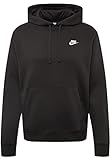 Nike Herren Hoodie Sportswear Club Fleece, Black/Black/White, M, BV2654-010