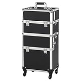 Yaheetech 3 in 1 Friseurkoffer Alu Kosmetikkoffer Trolley Beautycase Koffer...