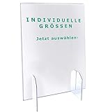 Trofecto Spuckschutz ohne Durchreiche aus Acrylglas PETG als Thekenaufsatz...