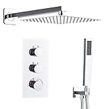 SaniteModar Unterputz Duscharmatur Set Chrom mit Thermostat, Duschsystem...