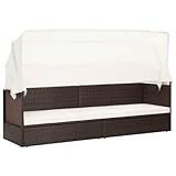 vidaXL Gartensofa mit Sonnendach Sonnenliege Gartenliege Sofa Gartenbett...