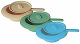 Pflegehome24® Stechbecken, blau aus Kunststoff mit Deckel - Bettpfanne...