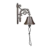 Relaxdays Türglocke Gusseisen, antikes Design, Gartenglocke Vintage, mit...