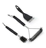 3 in 1 Edelstahl Grillbürste für Gussrost - 3 Stück Rostfrei Bürste mit...