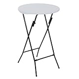 Garten Stehtisch klappbar rund Ø 60 cm - weiß - Bistro Klapptisch mit...