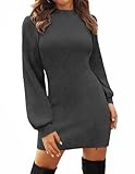 Zeagoo Strickkleid Damen Langarm Kleider Ribbed Stricken Pulloverkleid...