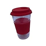 James Premium Doppelwandiges Glas mit Silikonmantel und Deckel, Latte...