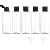 Reiseflaschen Set, 100ml, 5 Stück mit Klappdeckel, Durchsichtig, mit...