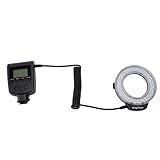 LED-Makro-Ringblitz, Blitzlicht mit LCD-Display, Adapterringen und...