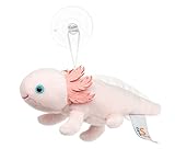 Uni-Toys - Axolotl mit Saugnapf- 15 cm (Länge) - Plüsch-Wassertier -...
