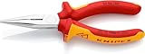 KNIPEX Flachrundzange mit Schneide (Radiozange) verchromt isoliert mit...