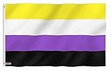 Fontee® [ Non Binary Flag ][ 90X150 cm ][ Siebdruck][ Lebendige Farbe ][...