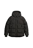 Superdry Damen Sportliche Steppjacke mit Kapuze und fünf Baffeln Schwarz...