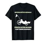 Herren Unterschätze Niemals Einen Alten Mann Liegerad Fahrrad T-Shirt