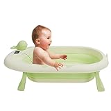 Luqeeg Babybadewanne, Tragbare Badewanne mit Temperatursensor, Grobe...