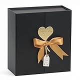 CHARMGIFTBOX Geschenkbox Schwarz, 17 x 17 x 7,5cm,1 Stück Kleine...