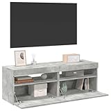 KATERYY TV-Schränke LED-Leuchten 2 STK. Betongrau 60x35x40 cm TV-Bänke...