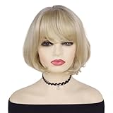 Wear and Go Kurze, gerade Bob-Perücke mit Pony, 30 cm lange, melierte...