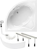 Calmwaters® Eckbadewanne Komplettset 150x150 cm Curved Wellness, Made in...
