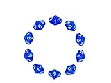 Deolven Würfel D10, 10 Pcs Transparent Blau Polyhedral Dice, 10 Seitige...