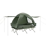 SoBuy Feldbett mit Zelt 2 Personen 7in1 Wurfzelt mit Luftpumpe, Rolltasche,...