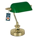 bmf-versand® Schreibtischlampe Gold Retro Tischlampe Vintage Bankerlampe...