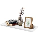 1-layer Wandregal, Wandregal Weiß, Schweberegal 40 x 15 x 1.5 cm, Weiß...