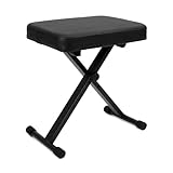 QWORK® Gepolsterter Klavierhocker Keyboardbank Klappbare, 40-50 cm...