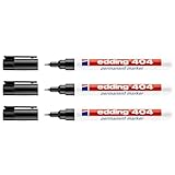 EDDING Permanent Marker 404, Schwarz, ultradünne Spitze, 0,75 mm, 3 Stück