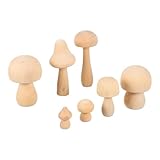 jojofuny 7 Stück Hölzerne Weißbrust-Pilzschmuck Pilz Zeug Garten Pilze...