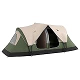 Outsunny Campingzelt, Tunnelzelt für 6-8 Personen, mit Lichthaken,...