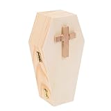 CORHAD Sargförmige Holzkiste mit Kreuzdeckel Schmuck und Tierurne...