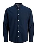 JACK&JONES Hemd Slim Fit Business Shirt mit Brusttasche Weiches Langarm...