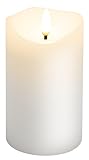 goobay LED Kerzen Echtwachskerze Weiß 7,5x12,5 cm Mit Timerfunktion...