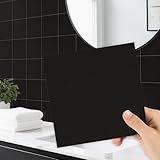 Fliesenaufkleber Schwarz 15x15cm - Fliesenfolie Küche Selbstklebend 50...