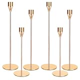Kerzenständer 6 teiliges Set, 6 Kerzenständer Gold, Konischer...