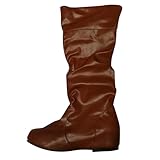 Damen Hohe Stiefel Winter Schuhe Warme Leder Reitstiefel Niedrige mit...