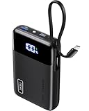 INIU 45W Power Bank, 20000mAh Klein Powerbank mit Integriertem USB-C Kabel,...