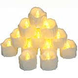PChero LED Teelichter mit 6 Stunden Timer, 12er Set Elektrische Flammenlose...
