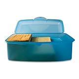 Lomatek Toastbrotbox blauaqua, transluszent, 30x14x14 cm – BPA-frei,...