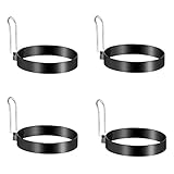 4 Stück Rund Omelett Form Griff Für Eier Kochen Edelstahl Omelettform...