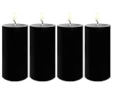 Schwarze Stumpenkerzen, 5,1 x 10,2 cm, langlebig, tropffreie und...