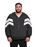 Urban Classics Herren Jacke Crinkle Panel Track Jacket Blk/Wht Größe: M