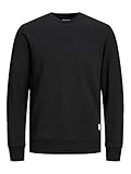 JACK & JONES Herren Jjebasic Crew Neck Noos Sweatshirt, Black, L EU