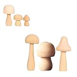 jojofuny 6 Stück Holzpilzspielzeug Pilzmodellierspielzeug Pilze malen...