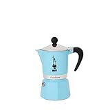 Bialetti 5042 Rainbow Caffettiera Colorata, Alluminio, Azzurro, 3 Tassen,...