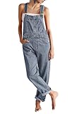 Sovoyontee Damen Latzhose Sommer Lockere Lange Jeans Jumpsuit Bib Overall...